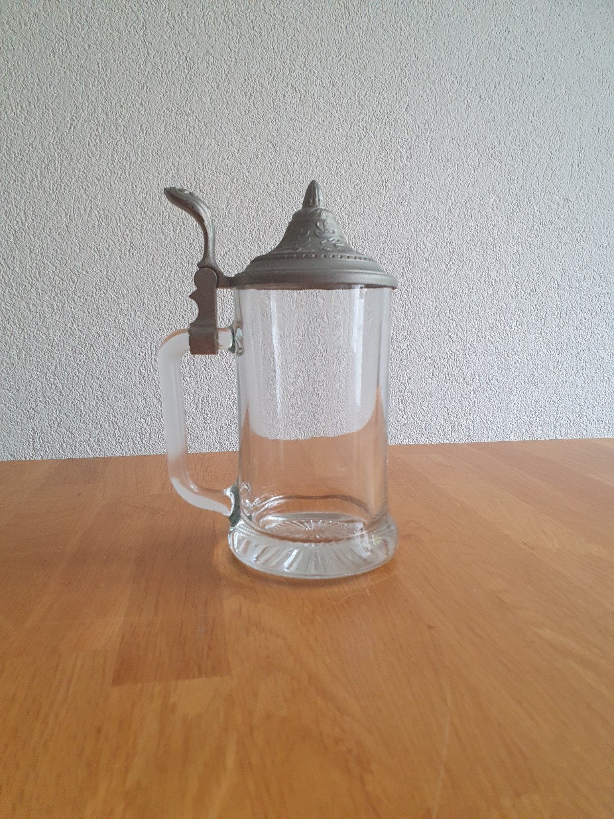 Glazen bierpul met deksel, Ophalen of Verzenden, Zo goed als nieuw, Bierglas