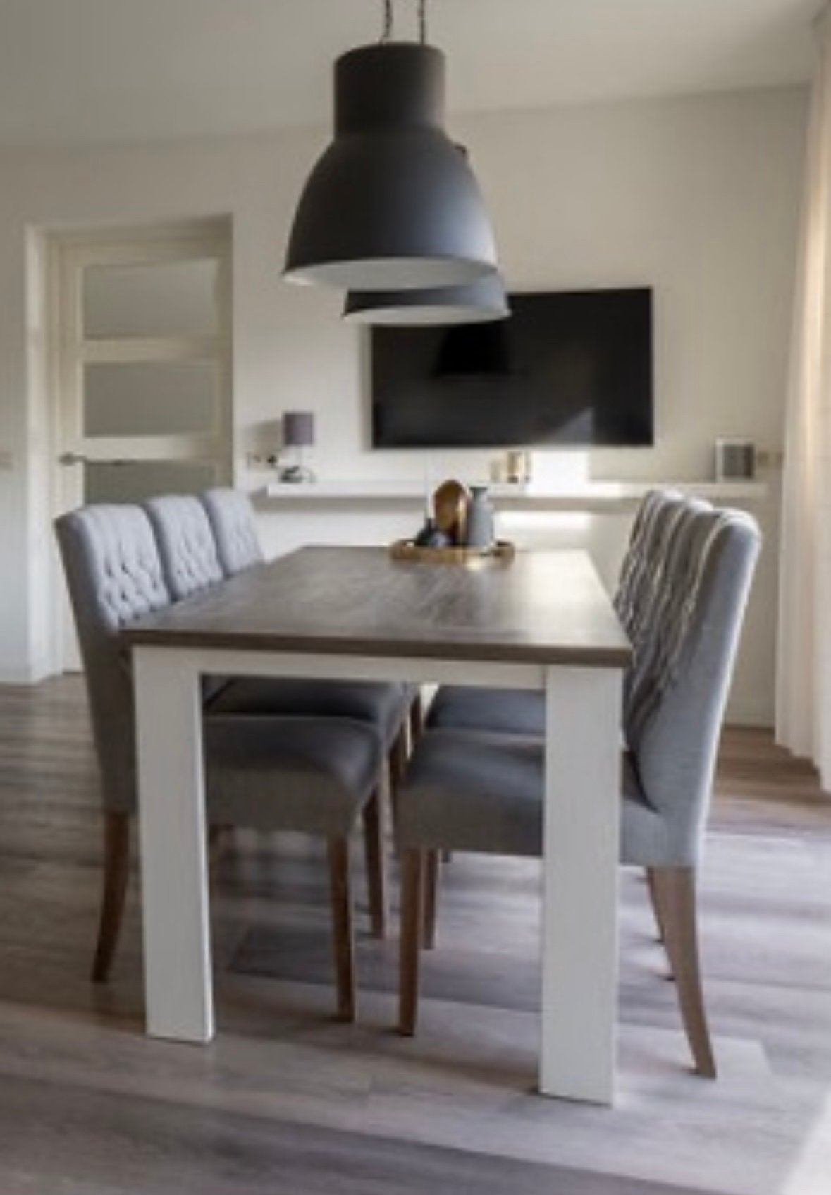 Eettafel en stoelen, Ophalen, 50 tot 100 cm, Zo goed als nieuw, Vijf personen of meer