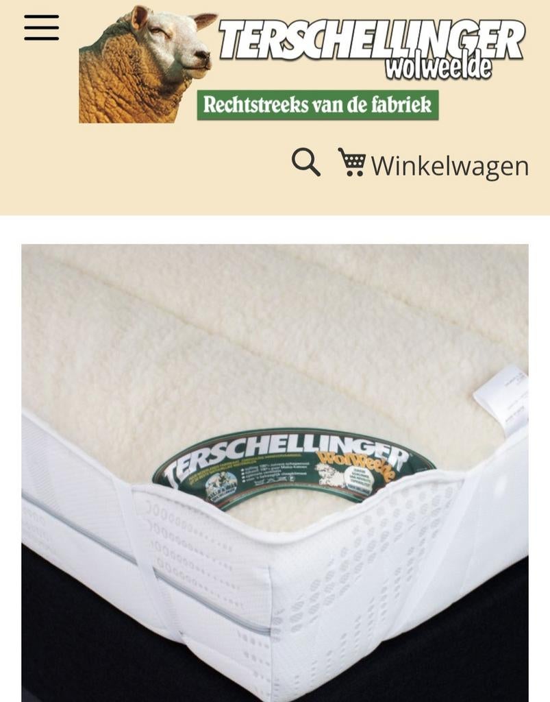 Terschellinger Wollen Slaapvacht - Matrasbeschermer, Huis en Inrichting, Slaapkamer | Matrassen en Bedbodems, Nieuw, Ophalen of Verzenden