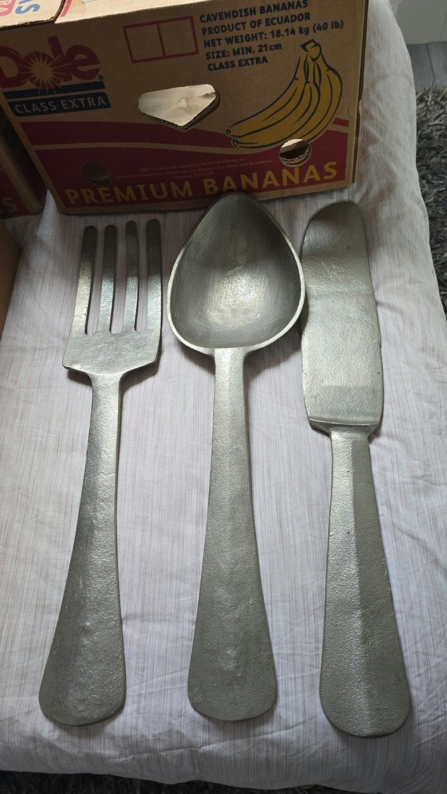 Grote decoratieve vork, lepel en mes set, Ophalen