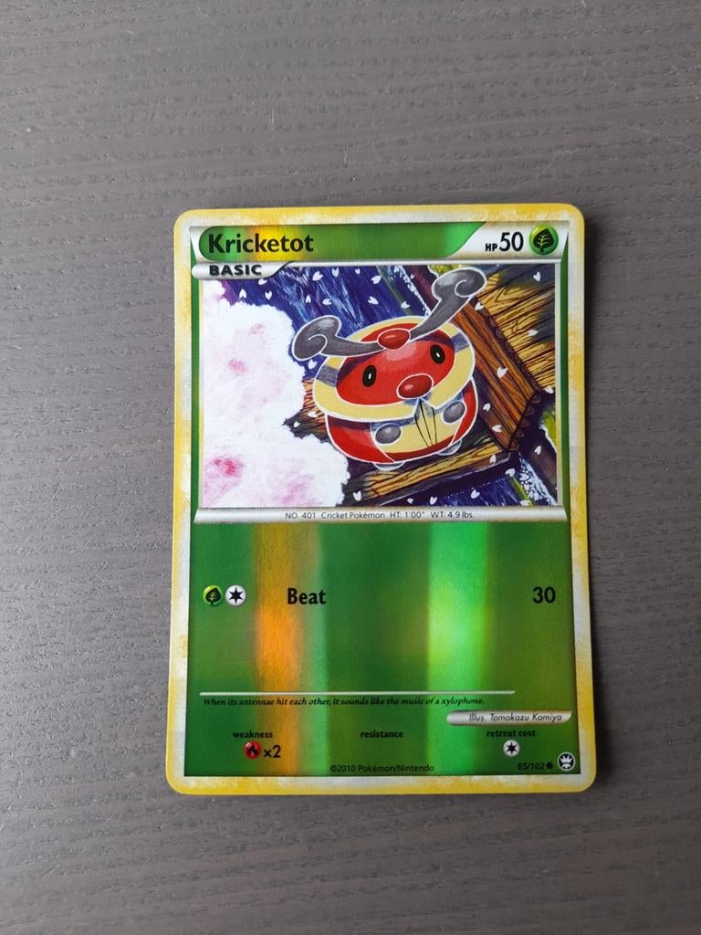 Triumphant 65/102 kricketot reverse, Ophalen of Verzenden, Gebruikt, Losse kaart, Foil