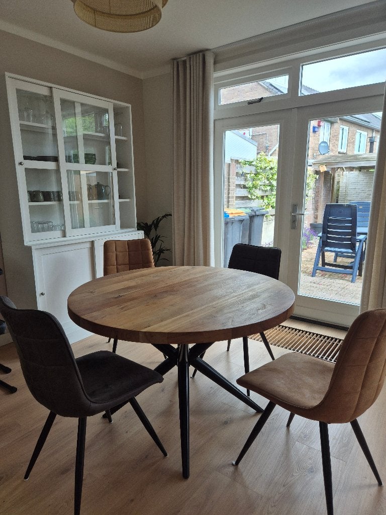 Ronde houten eettafel (120cm) (inclusief stoelen mogelijk), Ophalen, Rond, Vier personen, 100 tot 150 cm
