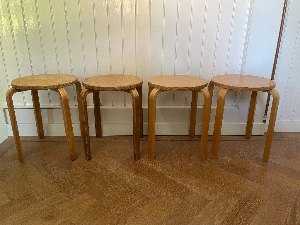 Ikea Frosta: Set van 4 vintage  krukjes, Ophalen, Gebruikt, Hout