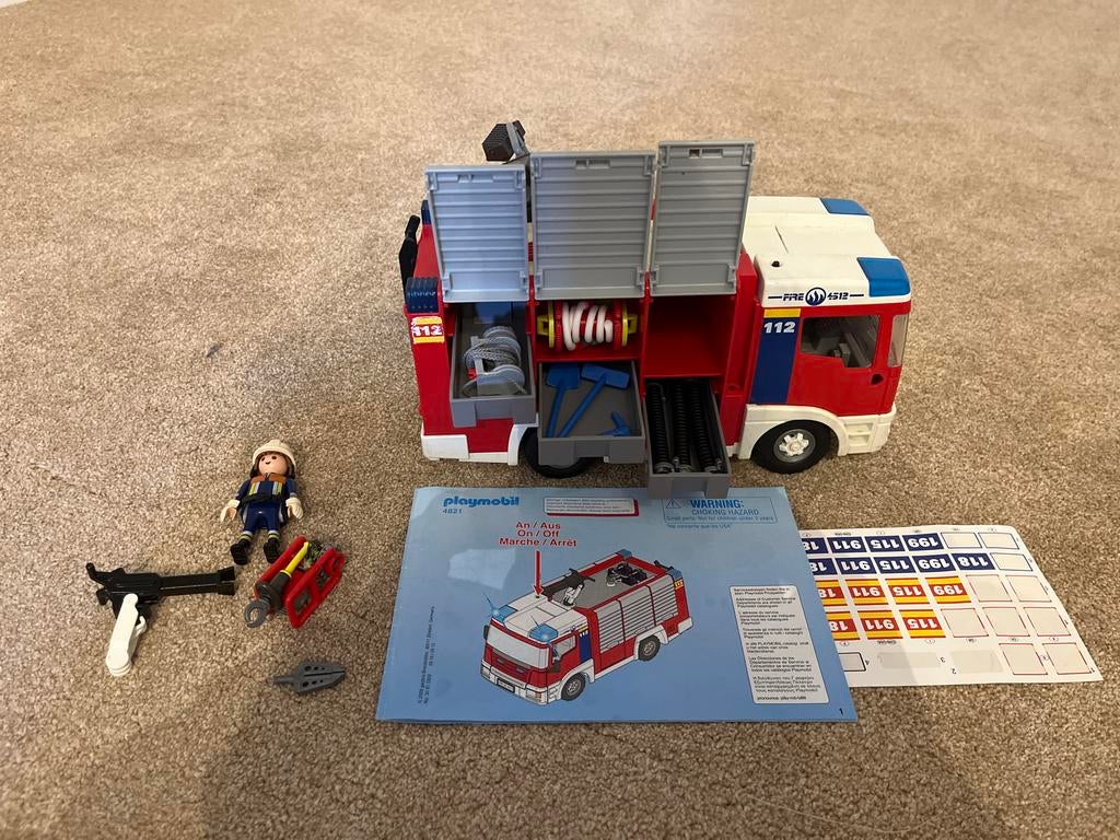 Playmobil Brandweerwagen 4821, Ophalen of Verzenden, Gebruikt, Complete set