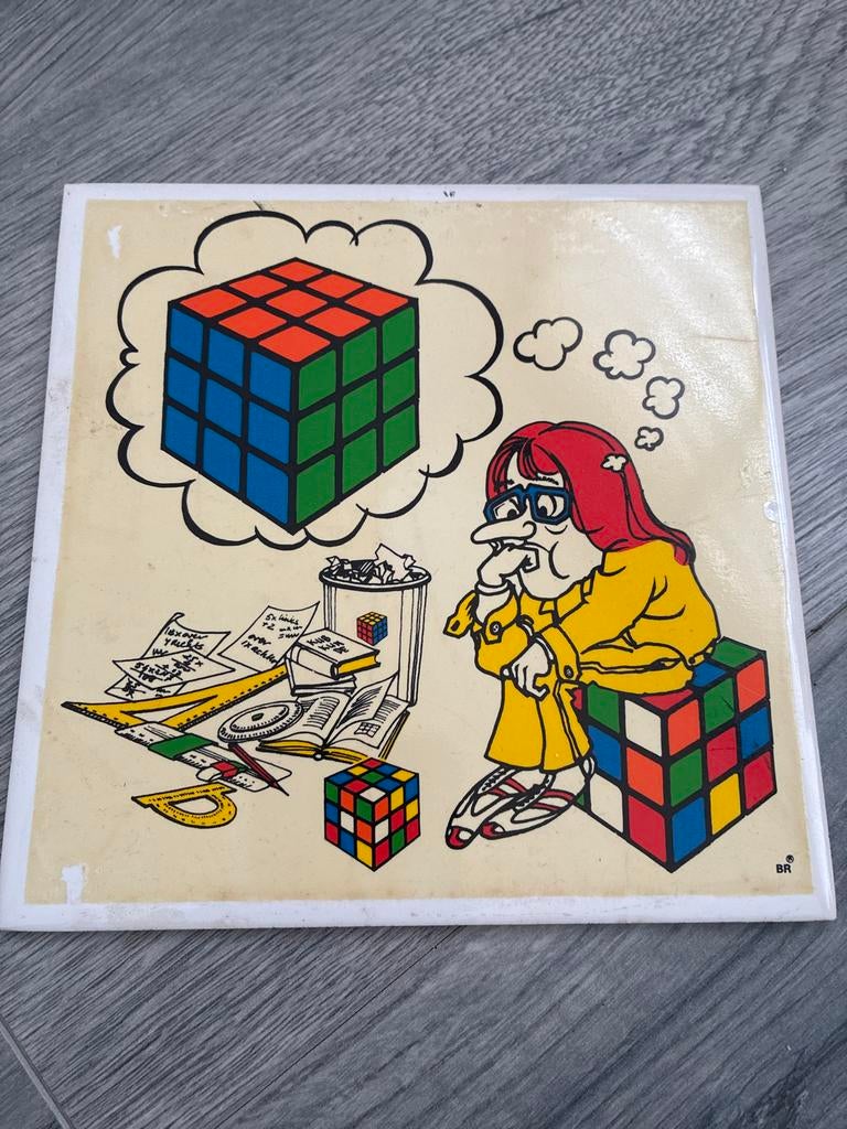 Tegel met Rubiks kubus afbeelding, Ophalen of Verzenden