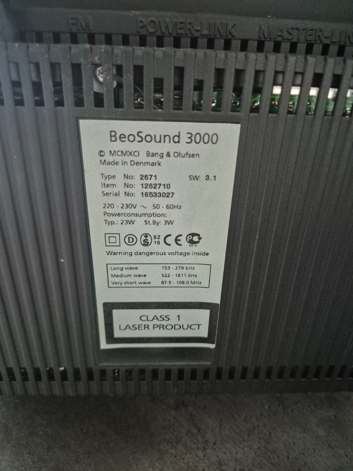 Bang & Olufsen BeoSound 3000 CD-speler/radio, Ophalen, Zo goed als nieuw, Overige merken, Met radio