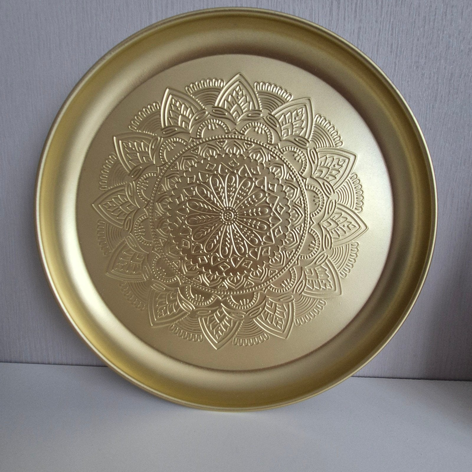 Nieuwe decoratieve schaal goudkleurig - Ø 35 cm, Schaal, Rond, Nieuw, Ophalen of Verzenden
