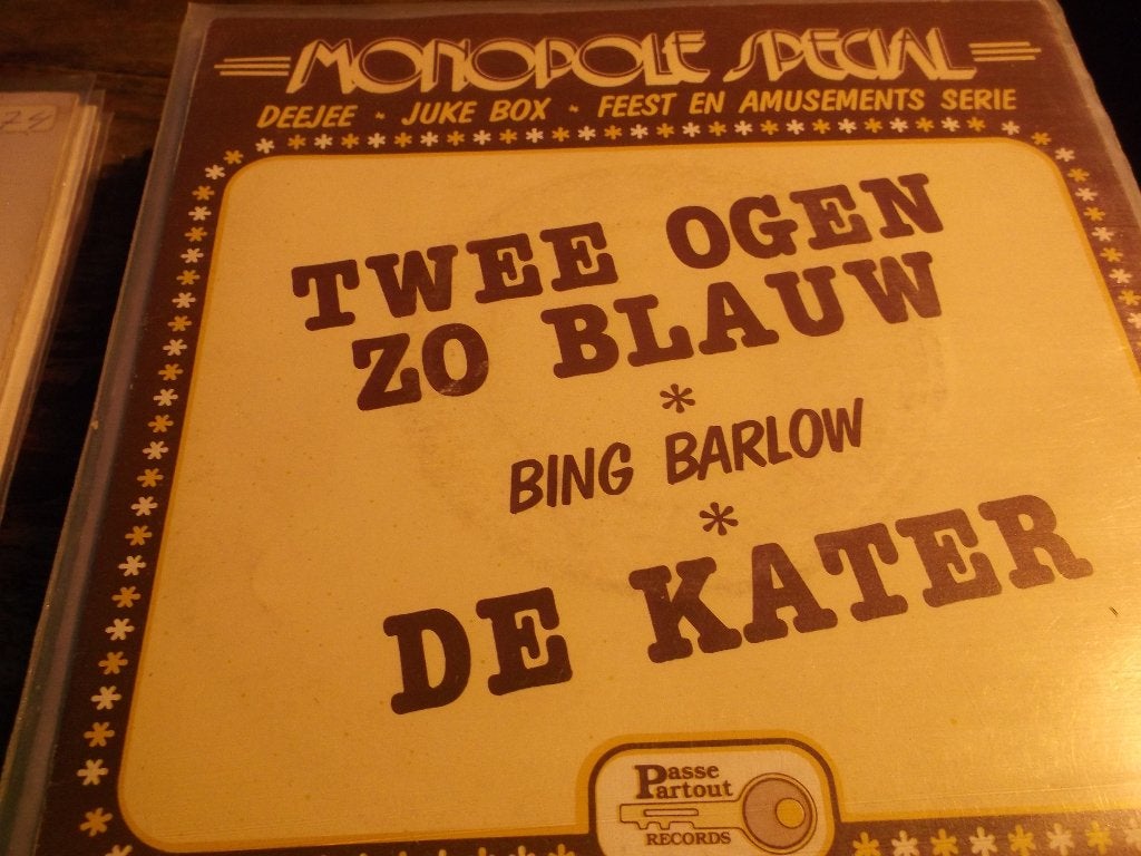 bing barlow Twwee ogen zo blauw 168, Cd's en Dvd's, Vinyl Singles, Ophalen of Verzenden, Gebruikt, 7 inch, Nederlandstalig