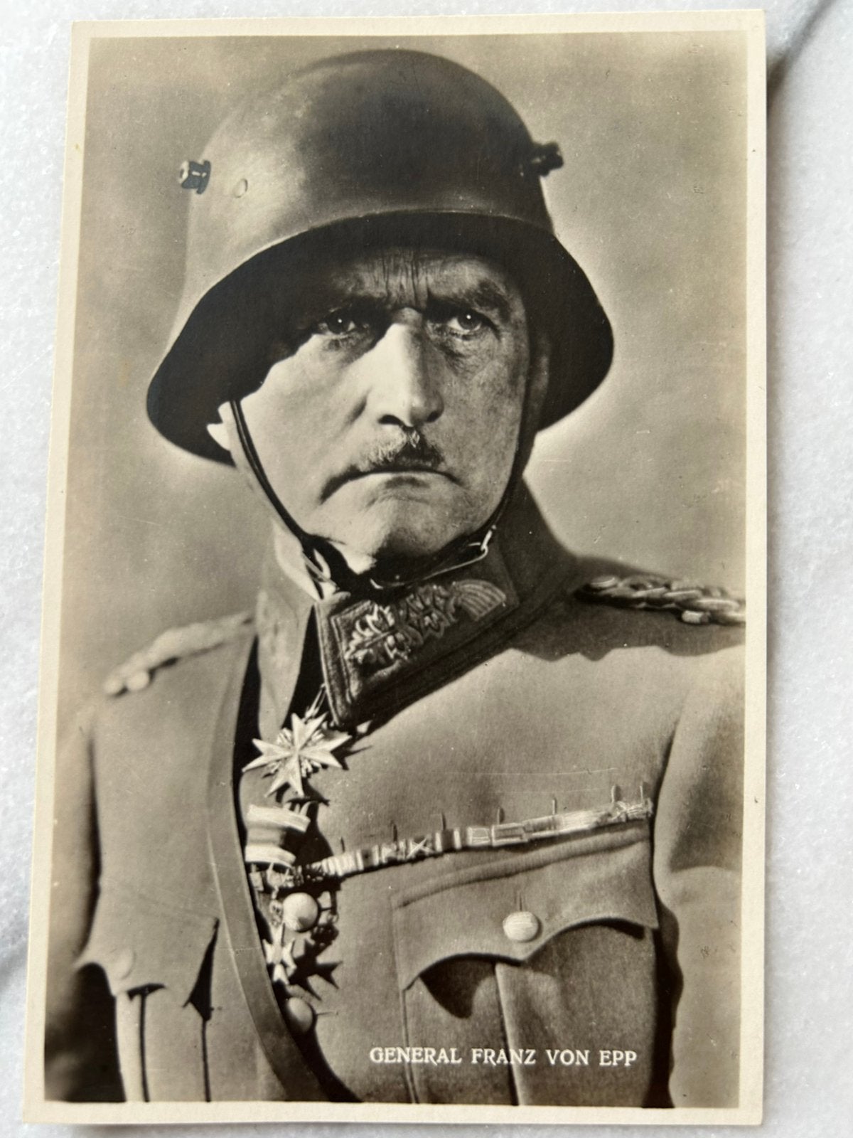 Na wo1: ak Freikorps Epp general Franz von Epp stahlhelm, Ophalen of Verzenden, Landmacht, Nederland, Foto of Poster