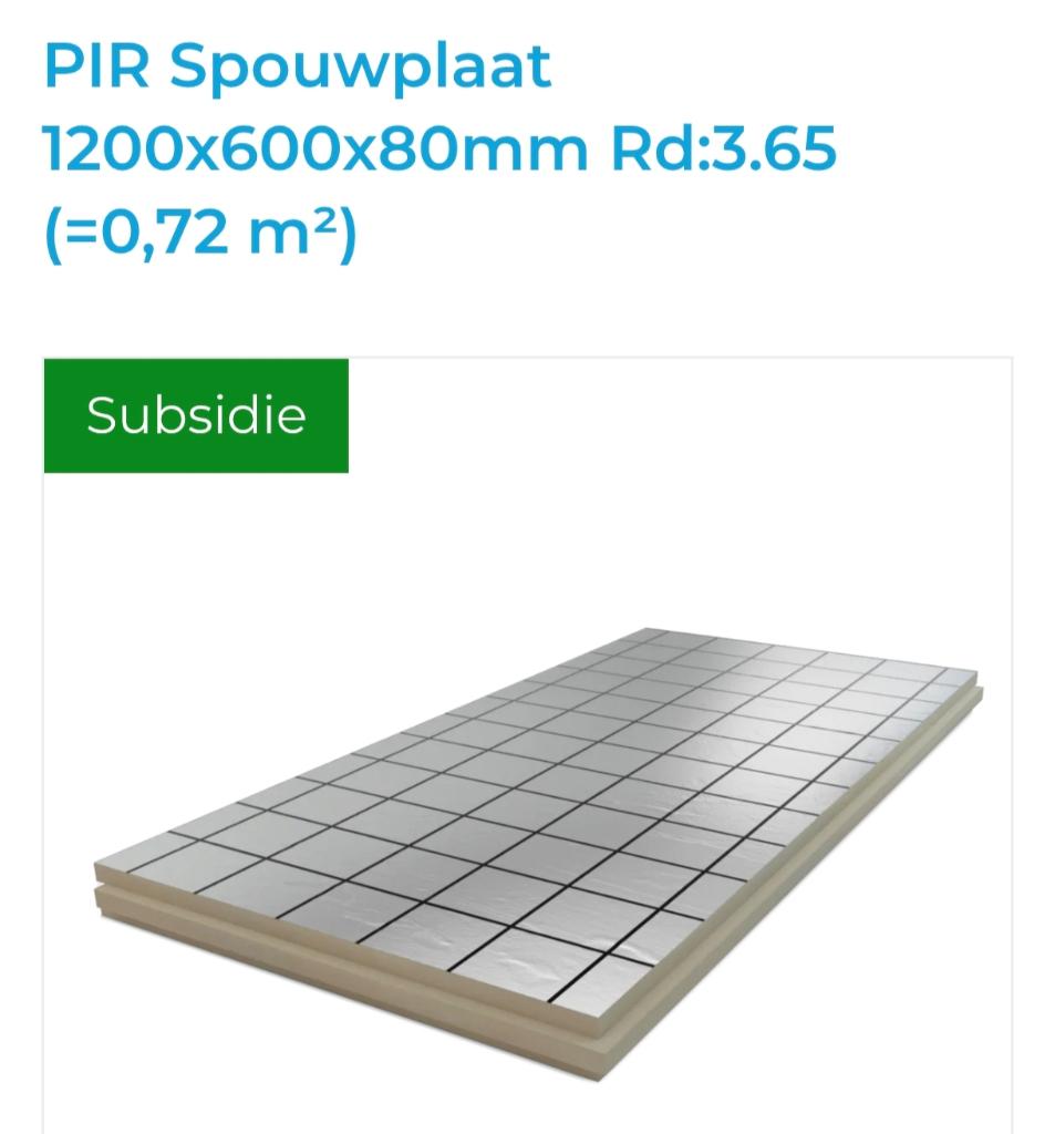 PIR Spouwplaat 1200x600x80mm, Ophalen, 12 cm of meer, Nieuw, Hardschuim (Pir)
