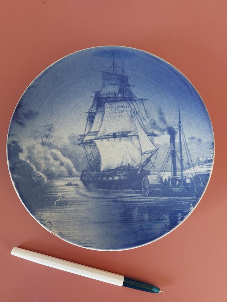 Wandbordje met afbeeldingen Zeilschip rond 1900., Antiek en Kunst, Ophalen of Verzenden