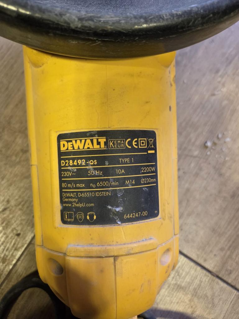 Dewalt D28492-QS Grote Flex 2200W zonder handvat, Ophalen, Gebruikt, 1000 watt of meer, Haakse handslijpmachine