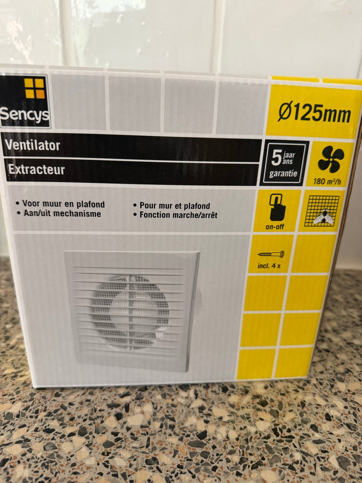 Sencys Ventilator/Afzuiger Ø125mm - Nieuw in doos, Ophalen of Verzenden, Nieuw, Ventilator en Afzuiger