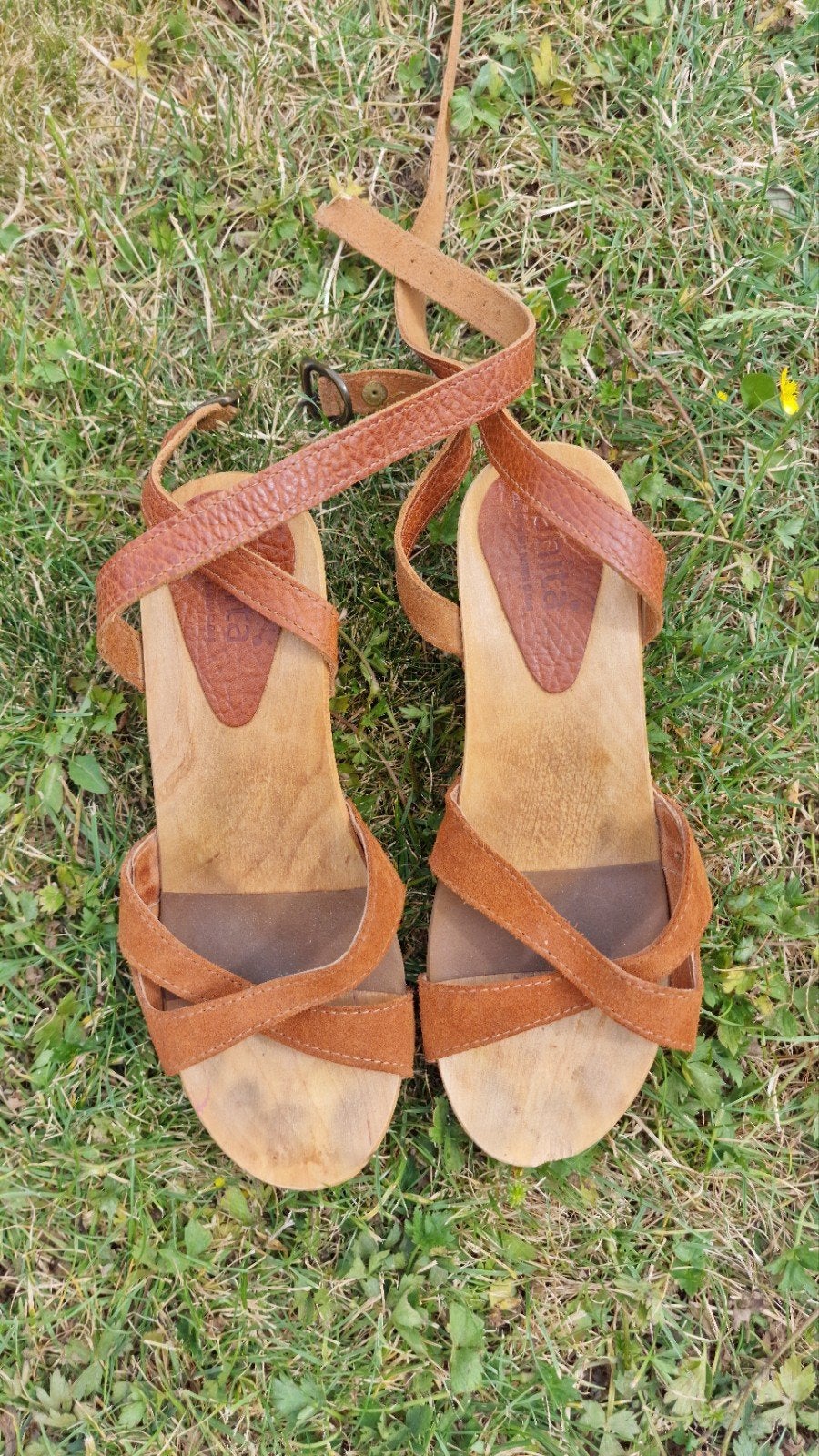 Sanita sandalen met sleehak, maat 37, Kleding | Dames, Schoenen, Ophalen of Verzenden, Gedragen, Bruin, Sandalen of Muiltjes
