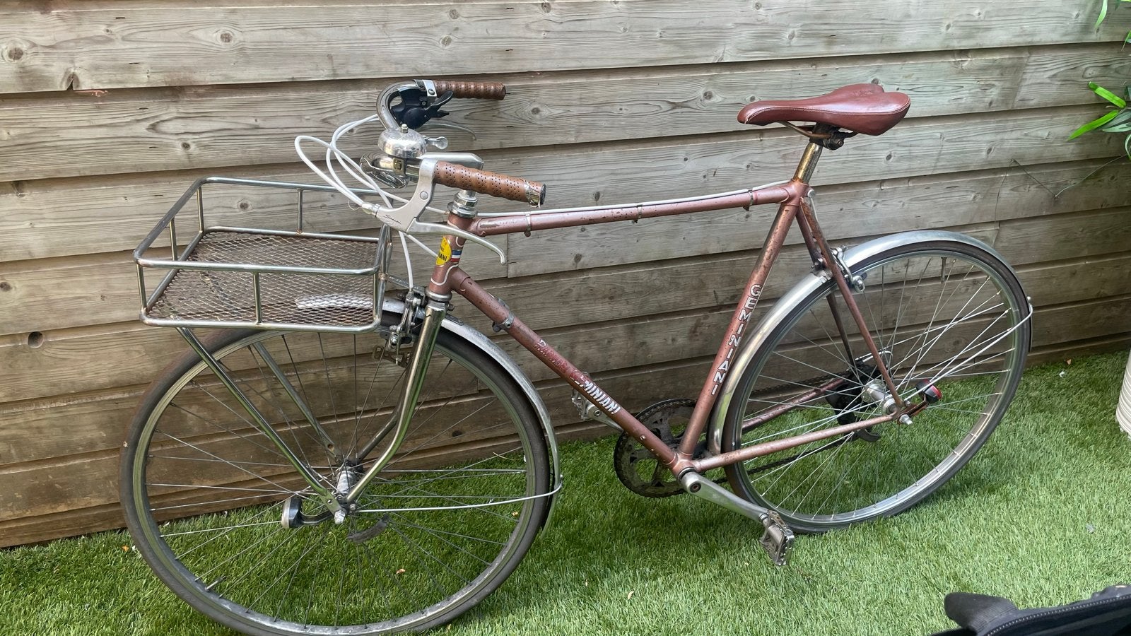 Vintage Raphael Geminiani racefiets met voordrager 57cm, Fietsen en Brommers, Fietsen | Heren | Herenfietsen, Gebruikt, Velgrem