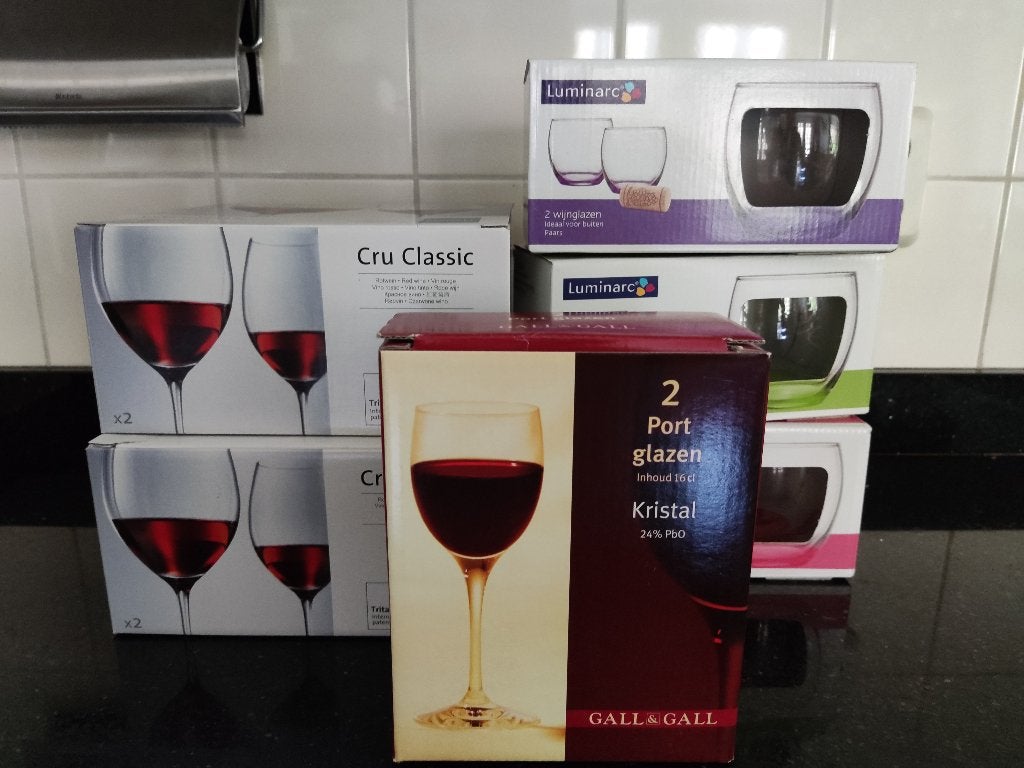 DIVERSE KRISTALLEN GLAZEN - NIEUW - KASTOPRUIMING, Glas of Glazen, Nieuw, Ophalen of Verzenden, Glas