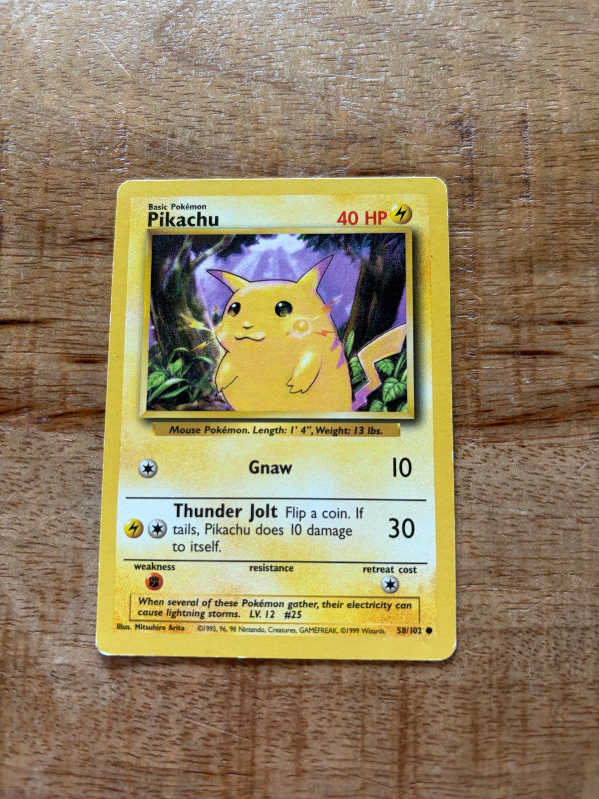 Pikachu Pokémon kaart 58/102 Base Set (Engels), Ophalen of Verzenden, Gebruikt, Losse kaart