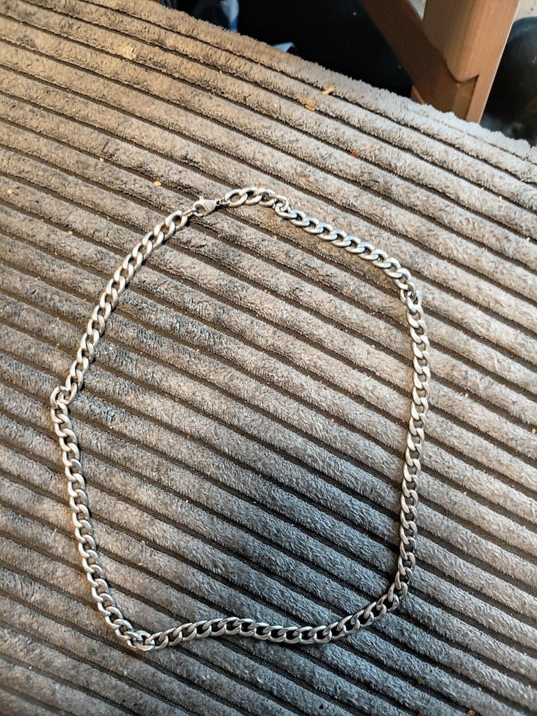 Heren ketting r.v.s 42 cm open 18 bij 15 cm dicht, Ophalen of Verzenden