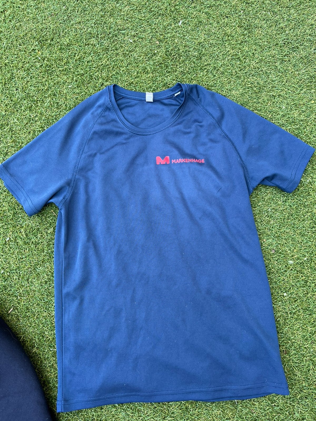 Officieel Markenhage gym T-shirt maat 10-12, Blauw, Overige typen, Ophalen of Verzenden, Zo goed als nieuw