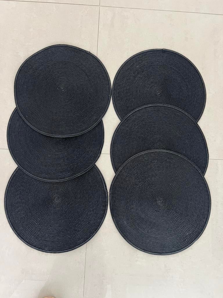 onde placemats set van 6 zwart, Huis en Inrichting, Woonaccessoires | Onderzetters, Ophalen of Verzenden, Zo goed als nieuw, Bord