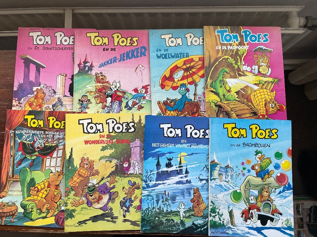 8 strips Marten Toonder Tom Poes 1974-1981, Ophalen of Verzenden, Zo goed als nieuw, Marten Toonder studios, Meerdere stripboeken