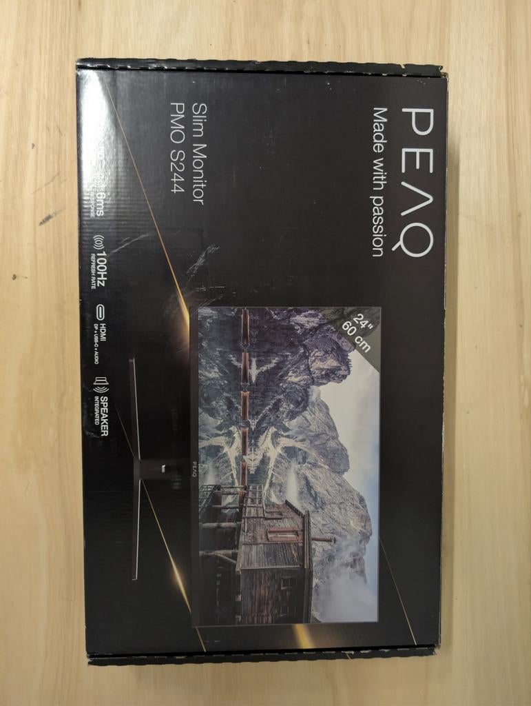 Peaq Slim Monitor PMO S244 24", Computers en Software, Monitoren, IPS, Full HD, Ophalen of Verzenden, Zo goed als nieuw