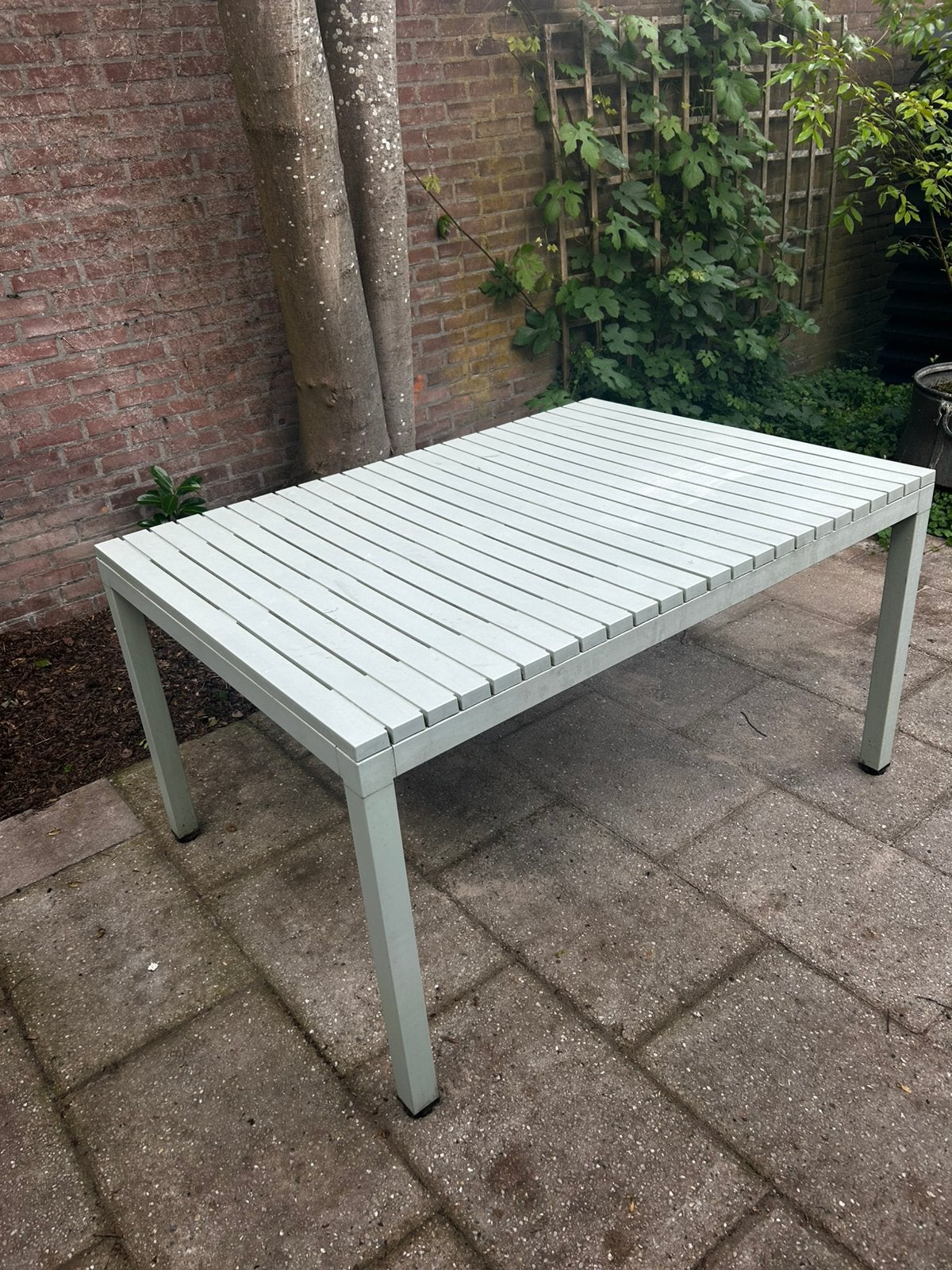 Robuuste grote tuintafel, Tuin en Terras, Ophalen, Zo goed als nieuw, Rechthoekig, Aluminium