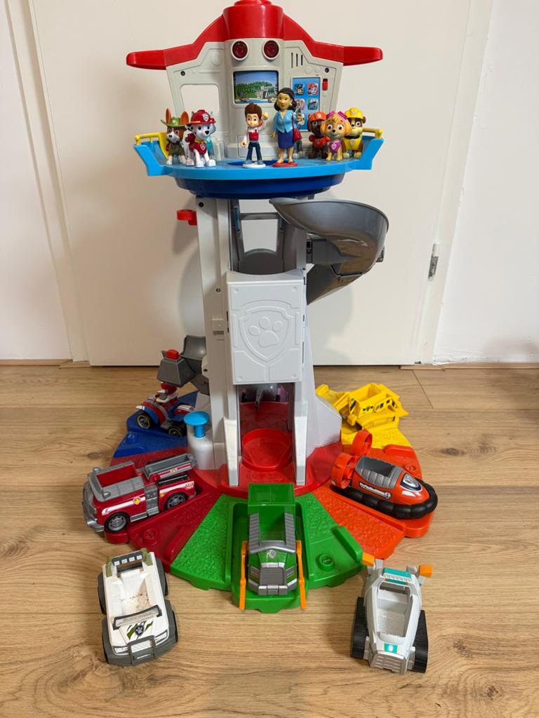 Paw Patrol XXL Uitkijktoren met 8 voertuigen, Ophalen, Gebruikt
