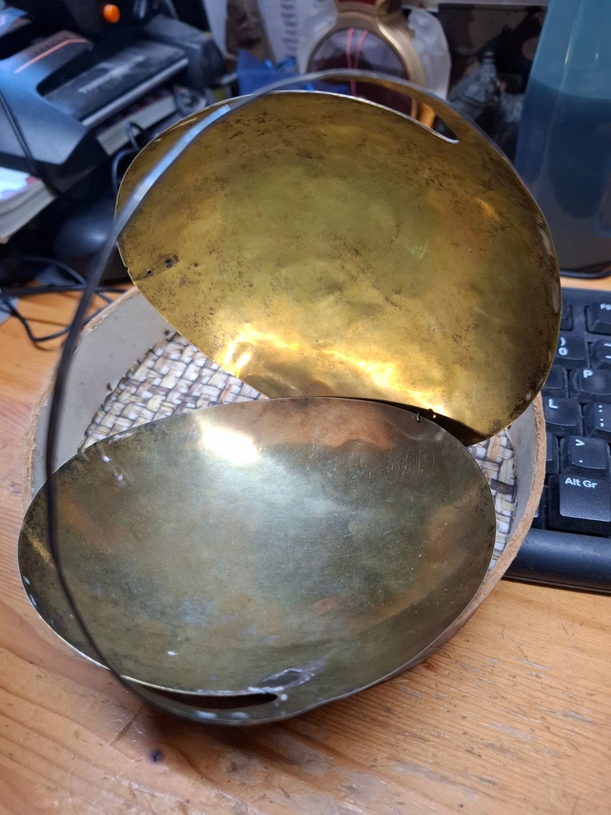 Antiek vergulde 2e gehalte zilveren oorijzer in koker, Antiek en Kunst, Ophalen of Verzenden