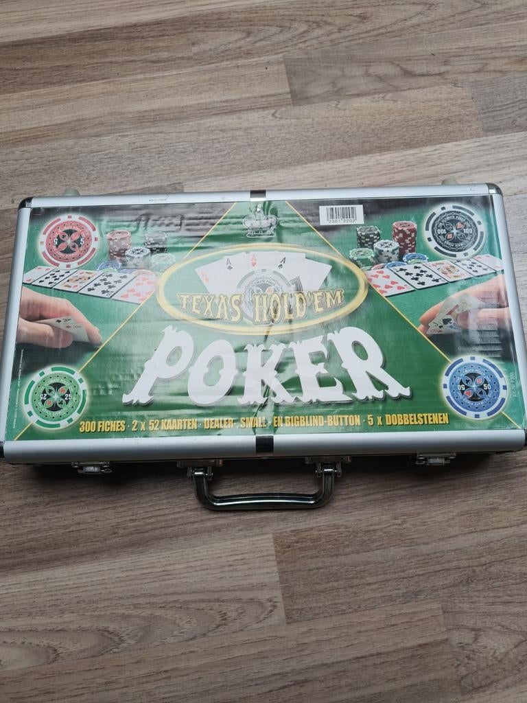 Texas Hold'em Poker Set in Aluminium Koffer, Vijf spelers of meer, Ophalen, Gebruikt