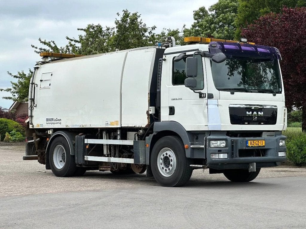 MAN TGM 18.340 BEKKER LaGram/FAUN RAIL SWEEPER/Eisenbahn Rei, Automaat, Euro 5, Achterwielaandrijving, Overige kleuren