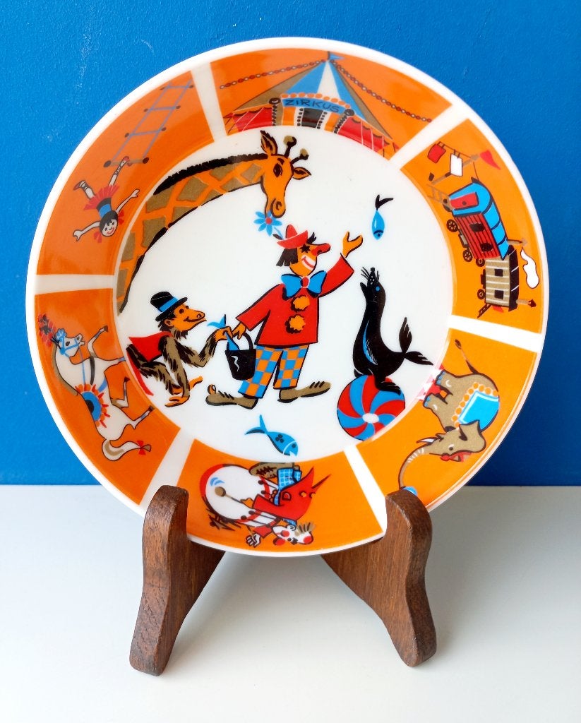 Vintage melamine kinderbordje bowl/Circus/Ornamin, Overige materialen, Gebruikt, Ophalen of Verzenden, Bord(en)