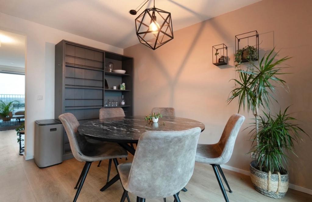 Ronde tafel zwart marmerstijl 130 cm diameter, Huis en Inrichting, Ophalen, Overige materialen, Rond, Zwart marmerstijl