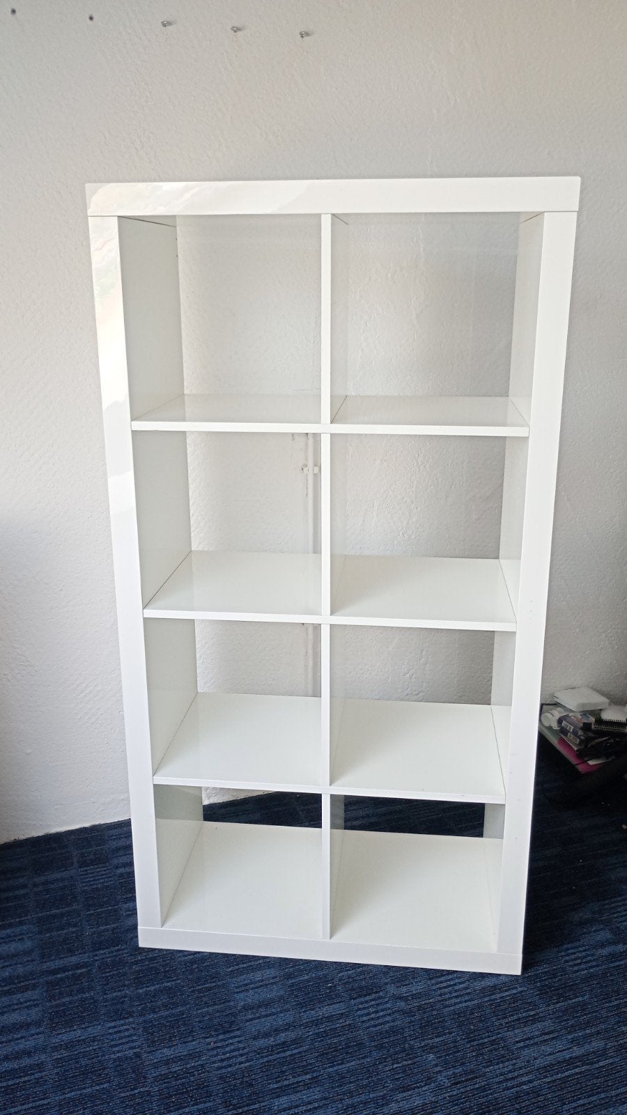 Witte hoogglans kallax kast, Ophalen, Gebruikt, 50 tot 100 cm, Minder dan 100 cm
