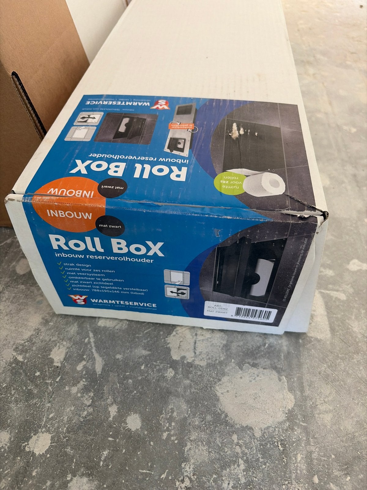 Nieuwe Roll Box inbouw reserverolhouder mat zwart, Verzenden, Nieuw