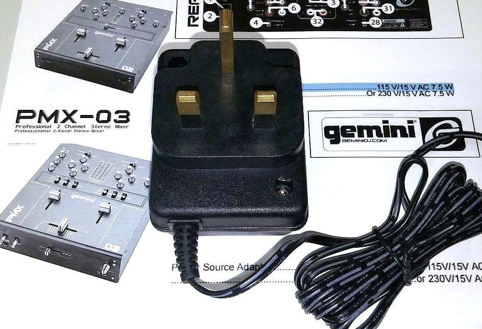 Gemini PMX CT-41V1500500A 15V 0.5A 7.5W AC ~ AC Adapter UK, Ophalen of Verzenden, Nieuw