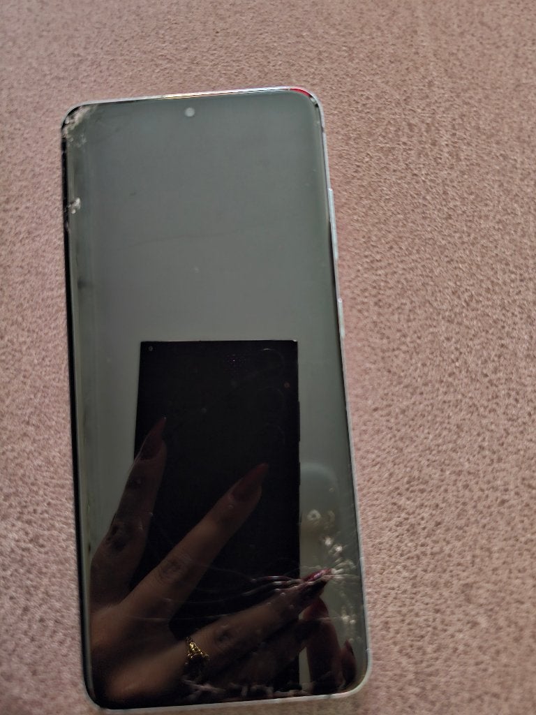 Samsung s20, licht blauw gebarste scherm