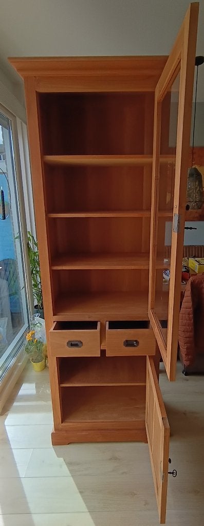 Vitrinekast (teak), Ophalen, Gebruikt, Met deur(en), 200 cm of meer
