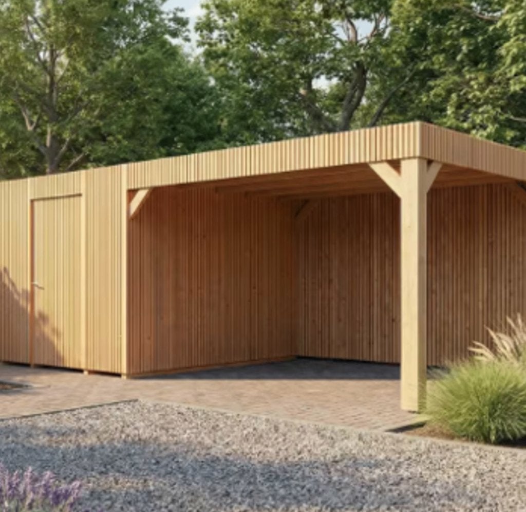 Tuinhuis met overkapping (6 x 3 m), Ophalen, 200 tot 400 cm, Tuinhuis, Nieuw