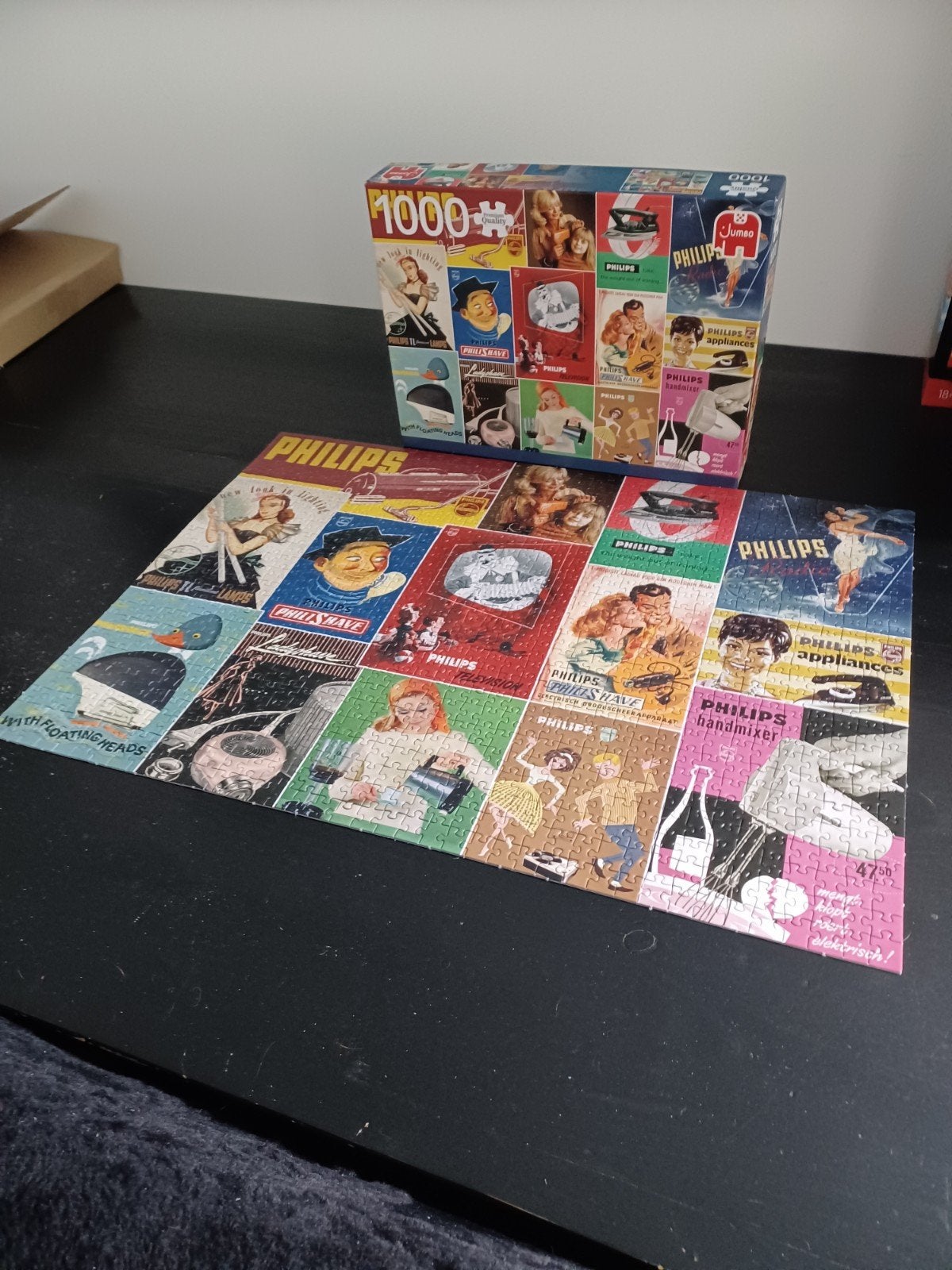 Philips Vintage Reclame Puzzel 1000 Stukjes, Ophalen of Verzenden, 500 t/m 1500 stukjes, Zo goed als nieuw, Legpuzzel