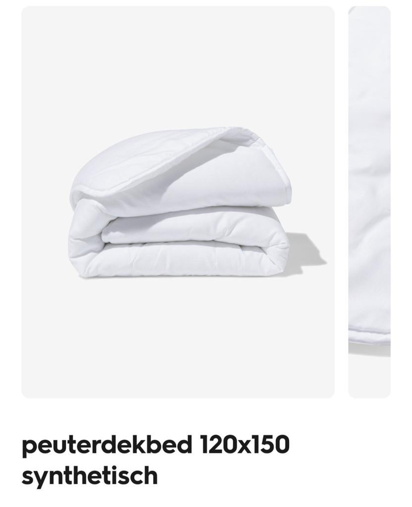 2× peuterdekbed Hema 120x150 Synthetisch Anti-allergie, Ophalen of Verzenden, Zo goed als nieuw, 100 cm of meer, Deken