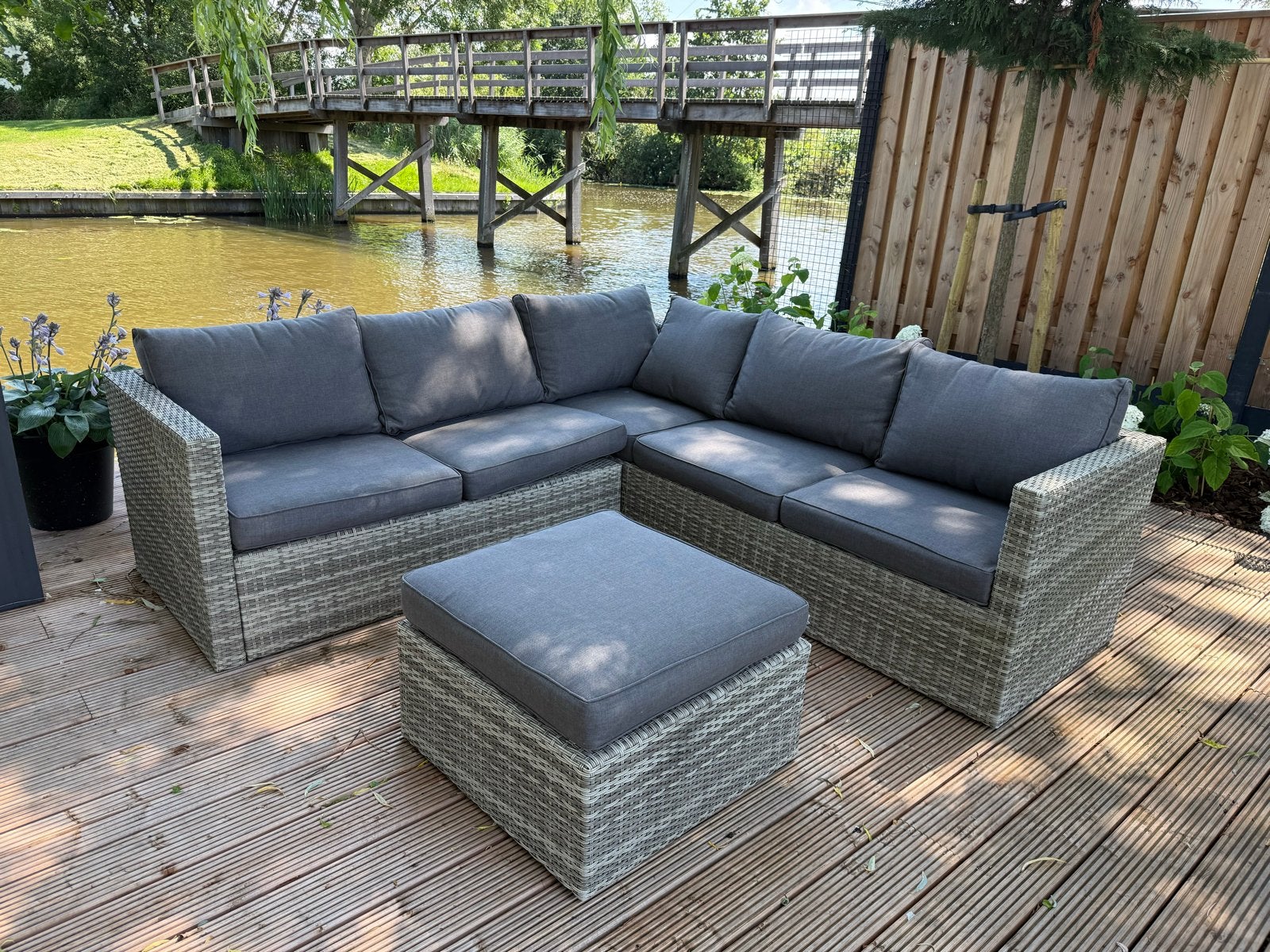 Nette loungeset, Tuin en Terras, Tuinsets en Loungesets, Ophalen, 5 zitplaatsen, Gebruikt, Loungeset