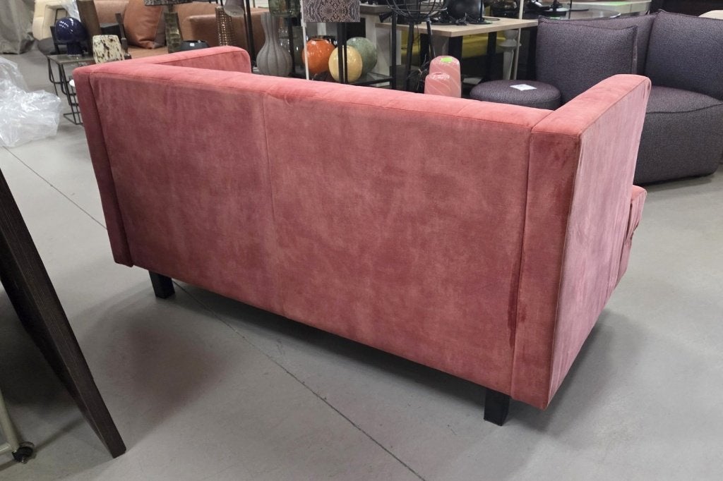 Sfeervolle bank fluweel velvet koraal  roze 160 cm bankstel, Huis en Inrichting, Banken | Bankstellen, Ophalen, 150 tot 200 cm
