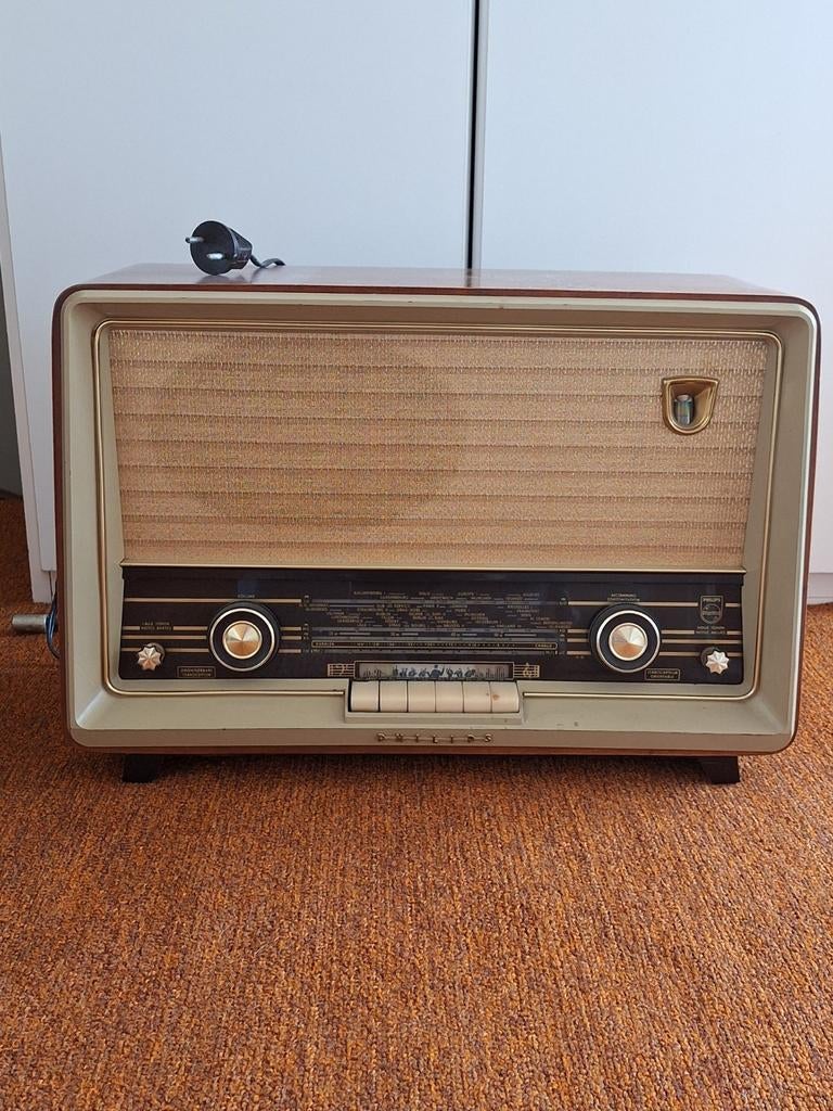 Vintage Philips Radio - Jaren '50 buizenradio, Ophalen, Gebruikt, Radio