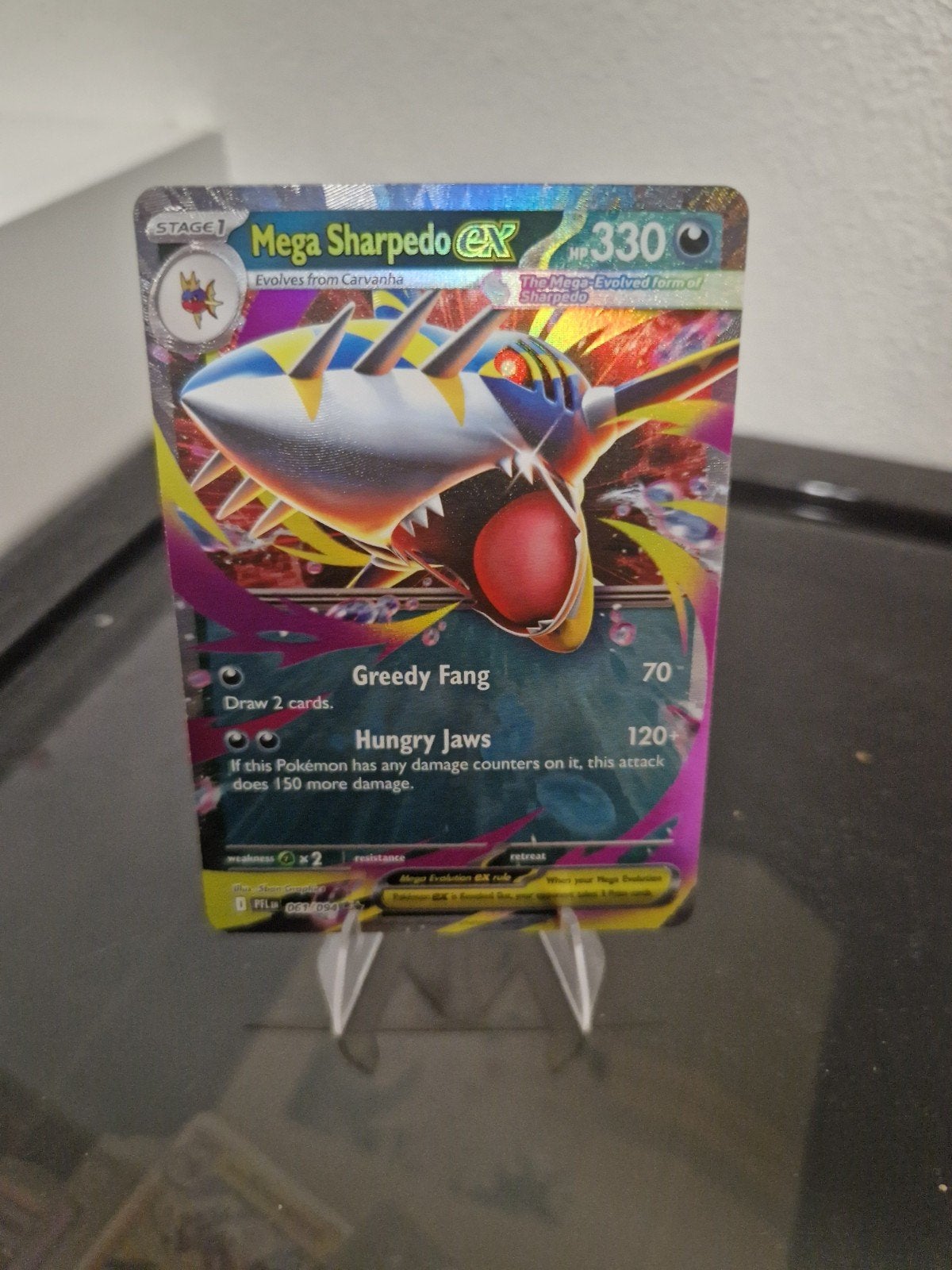 Mega Sharpedo EX 061/094, Ophalen of Verzenden, Zo goed als nieuw, Losse kaart, Foil