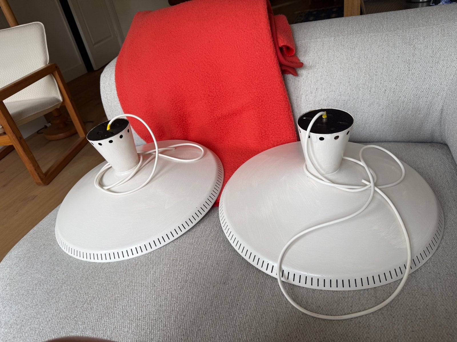 2x Vintage Philips Louis Kalff NB92/NB93 Hanglampen, Ophalen of Verzenden