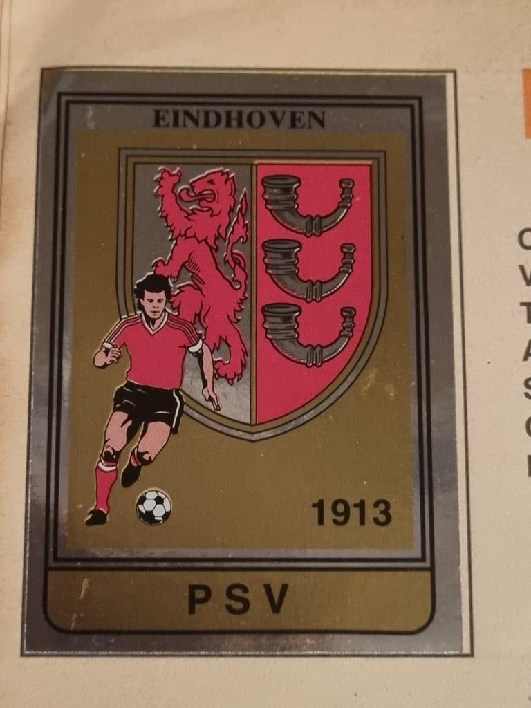 Panini Voetbal 1985 Knip embleem PSV voetbalplaatje, Ophalen of Verzenden, Zo goed als nieuw, Plaatje