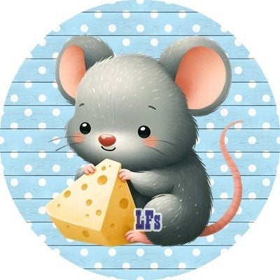 lf32 ouwel kaas muis 20x4,7cm snoeppapier eetbaar prints, Ophalen of Verzenden, Nieuw, Cupcakes, Versiering