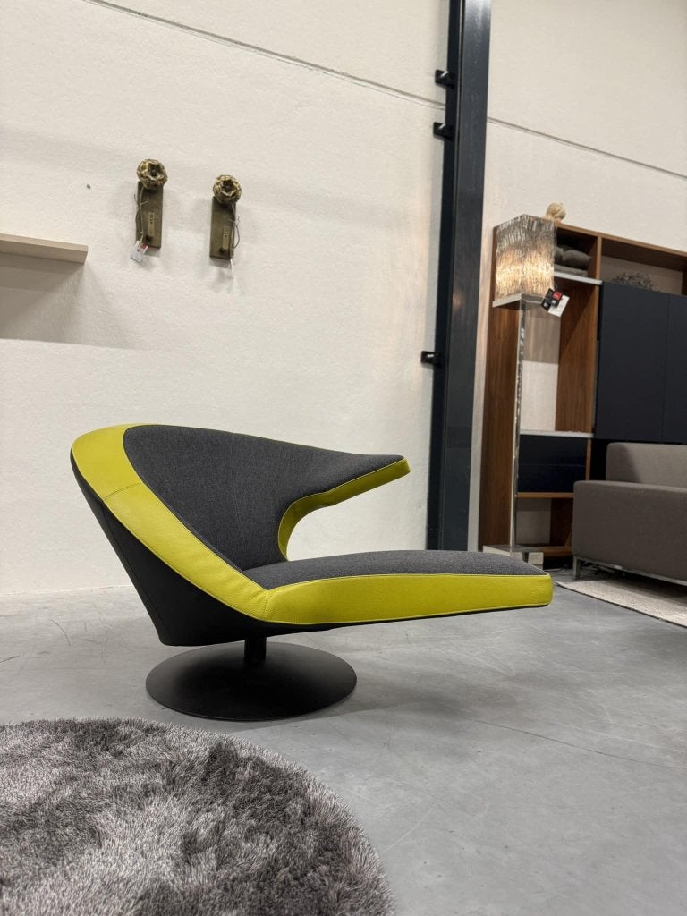 als nieuw leolux Parabolica draai fauteuil leer design stoel, Leolux, Ophalen of Verzenden, Zo goed als nieuw, 75 tot 100 cm