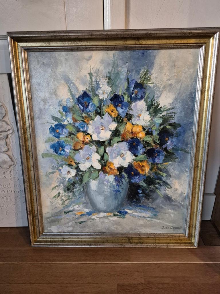 Schilderij met bloemen in vaas, Jochem de Graaf, Ophalen